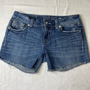 Miss Me Distressed Blue Jean Shorts